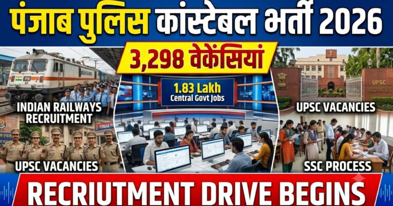 Central Govt Jobs 2026: 1.83 लाख से अधिक पदों पर भर्ती शुरू, रेलवे, SSC और UPSC में मिलेगा मौका