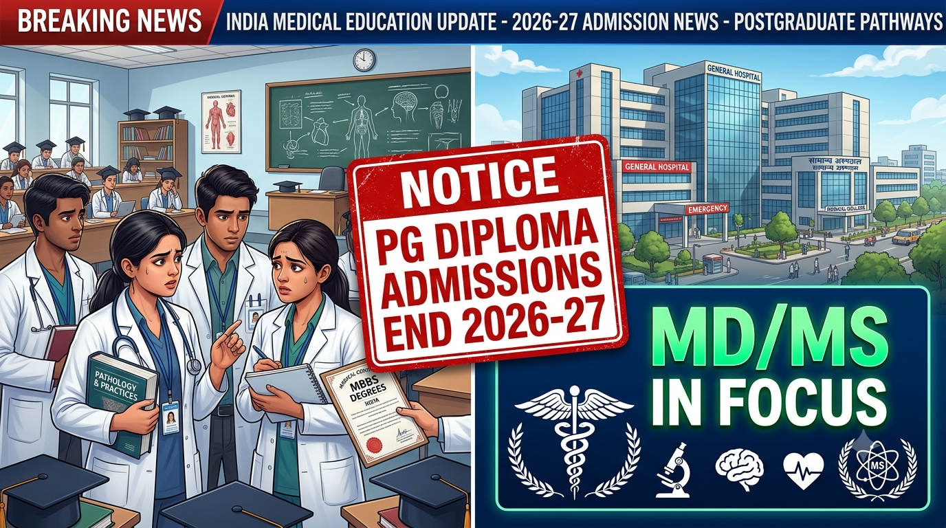 Medical Body Ends PG Diploma Admissions After 2026-27, MD/MS in Focus: Major Change in Medical Education